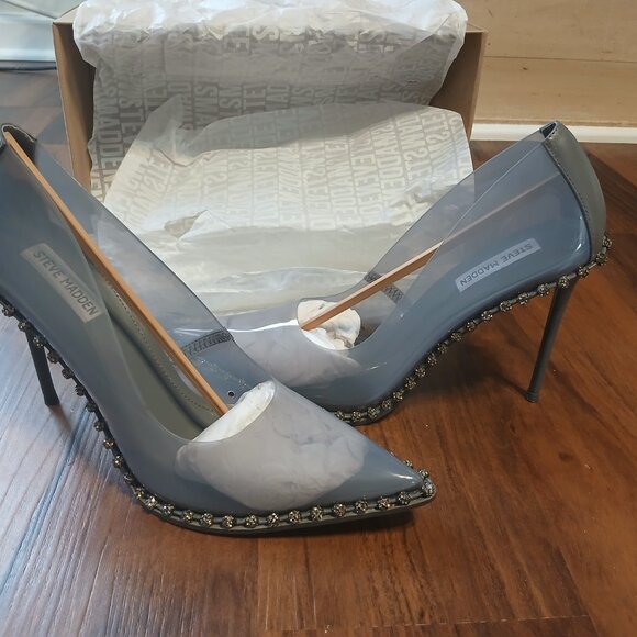 Steve Madden Vyper Womens Synthetic Embellished Pointed Toe Heels-Size 11 - Picture 2 of 6